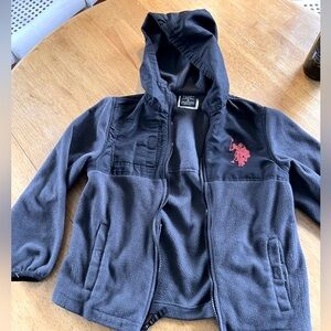 US Polo Association Kids Black fleece hoodie Jacket Boys Size S
